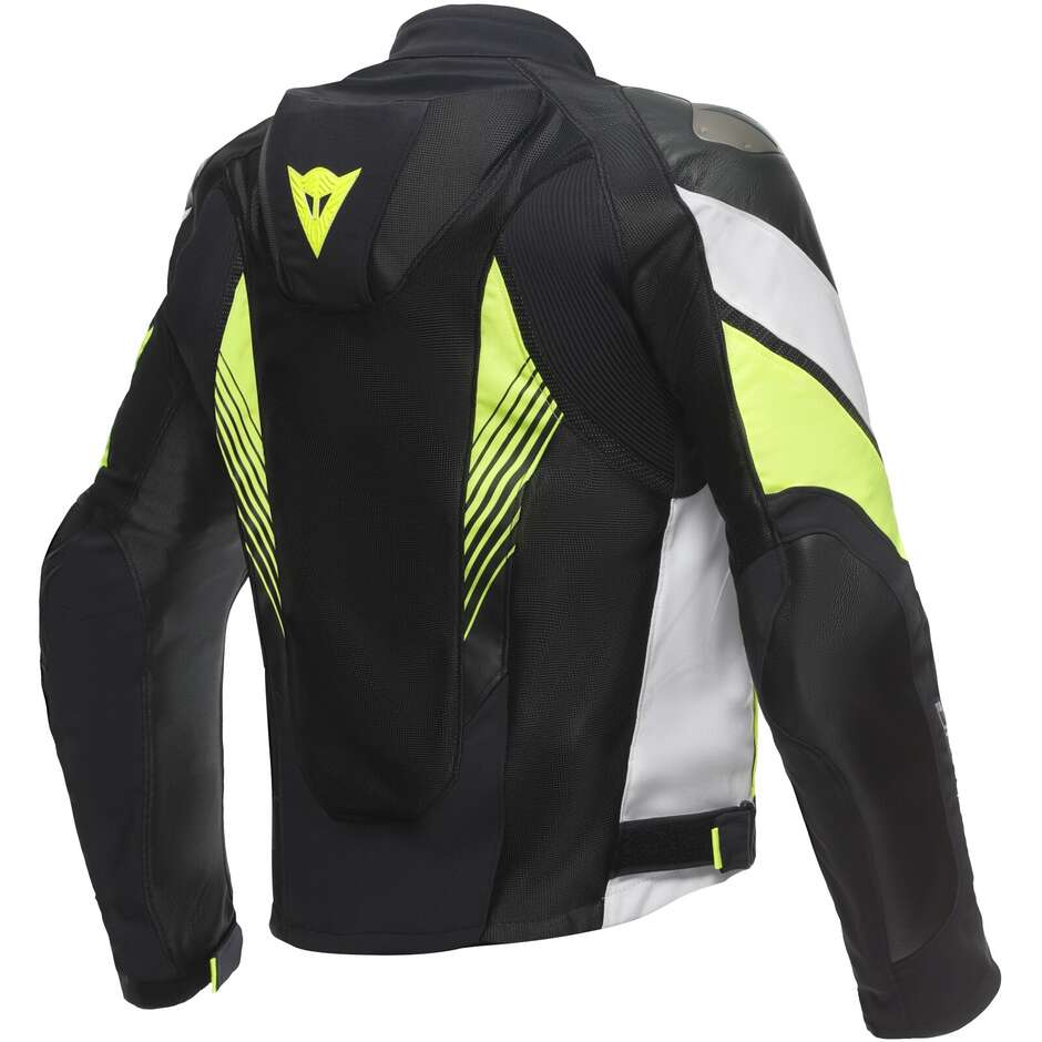 Motorcycle Fabric Jacket Dainese SUPER RIDER 2 ABSOLUTESHELL Black Yellow Fluo