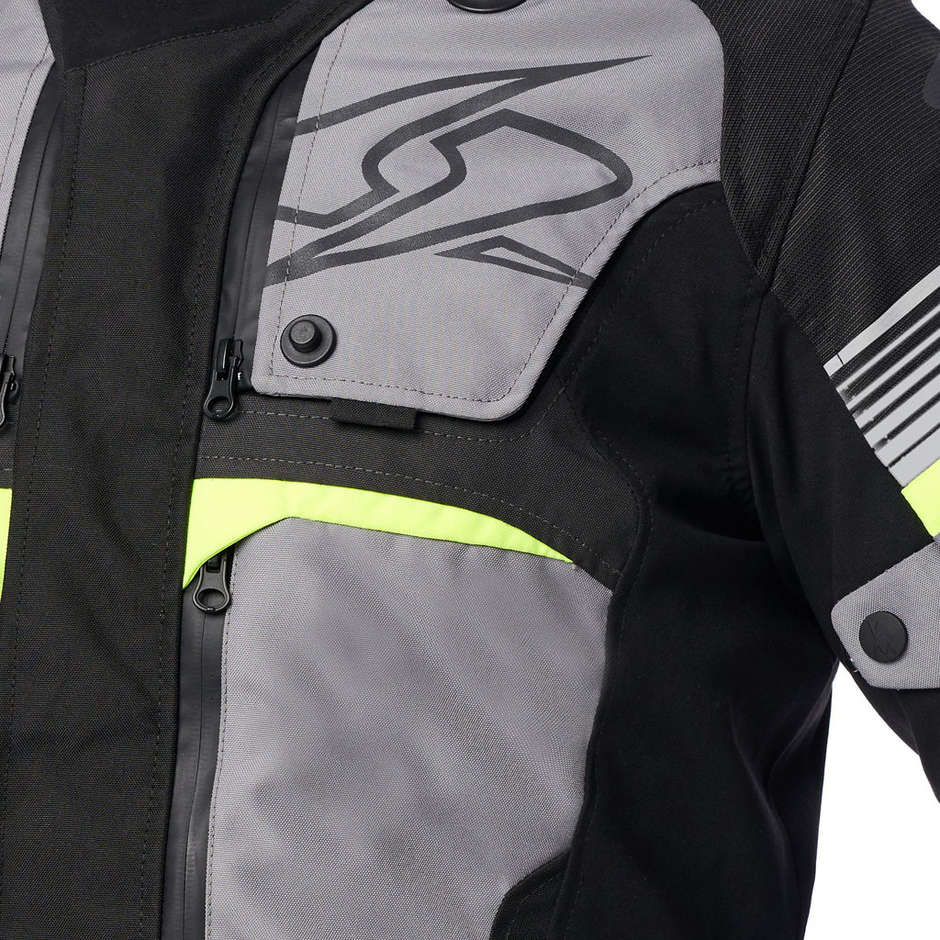 Motorcycle Fabric Jacket Spyke EQUATOR Dry Tecno Gray Black Yellow Fluo