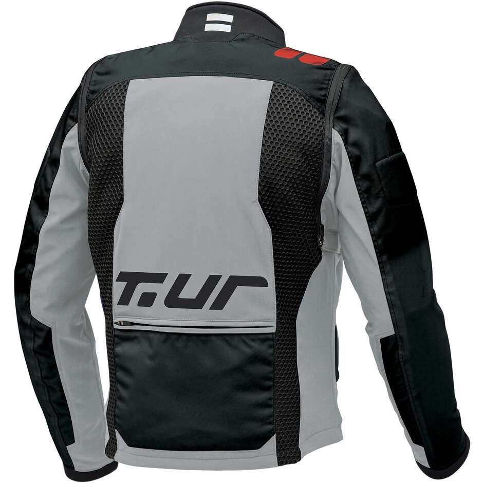 Motorcycle Fabric Jacket T-ur J-THREE ARM LINK Sleeveless Light Gray