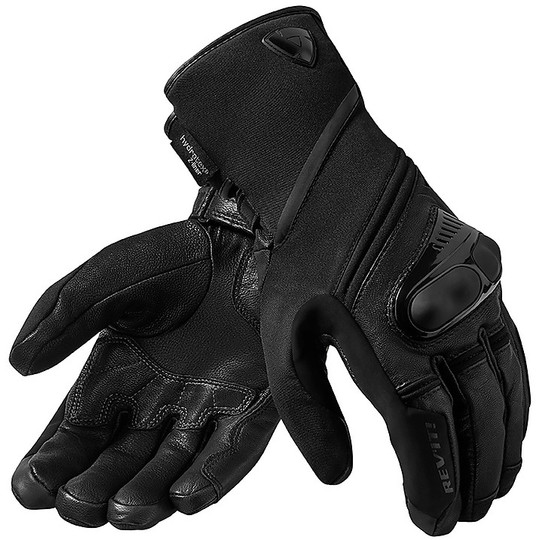 Motorcycle Glove in Leather and Fabric Rev'it SIRIUS 2 H2O Black