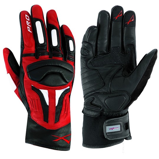 Motorcycle Gloves A-Pro Leather Full Grain FirePower Red