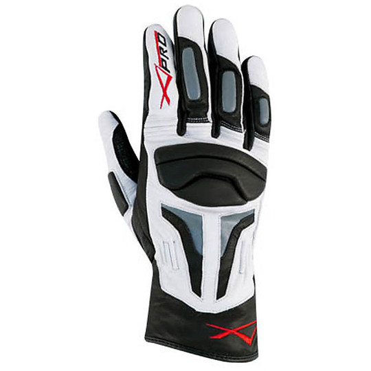Motorcycle Gloves A-Pro Leather Full Grain FirePower White / Silver
