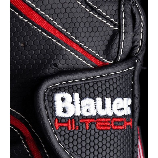 Motorcycle Gloves Fabric Blauer Black Skin