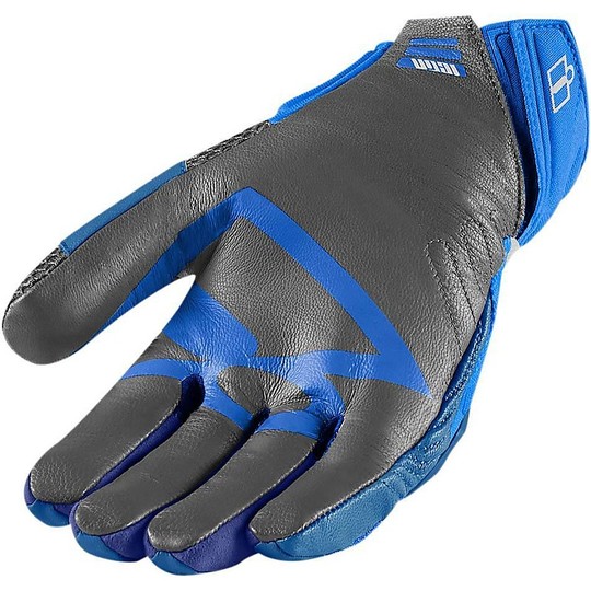 Motorcycle Gloves Fabric Icon Overlord Mesh With Blue