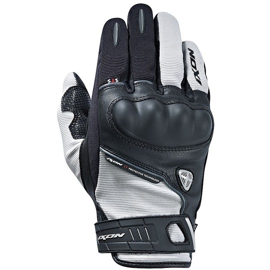Motorcycle Gloves Fabric Summer Ixon RS GRIP HP Grey Black
