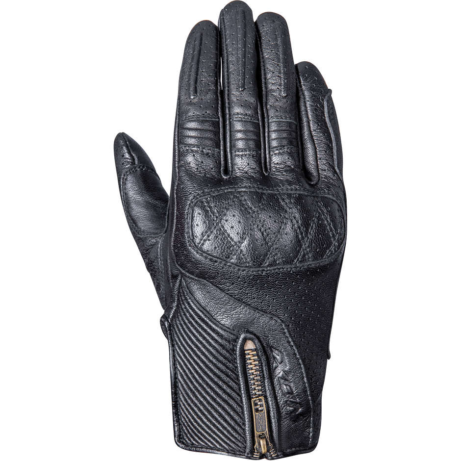 Motorcycle Gloves for Woman in Perforated Leather Custom Ixon RS ROCKER Lady Black