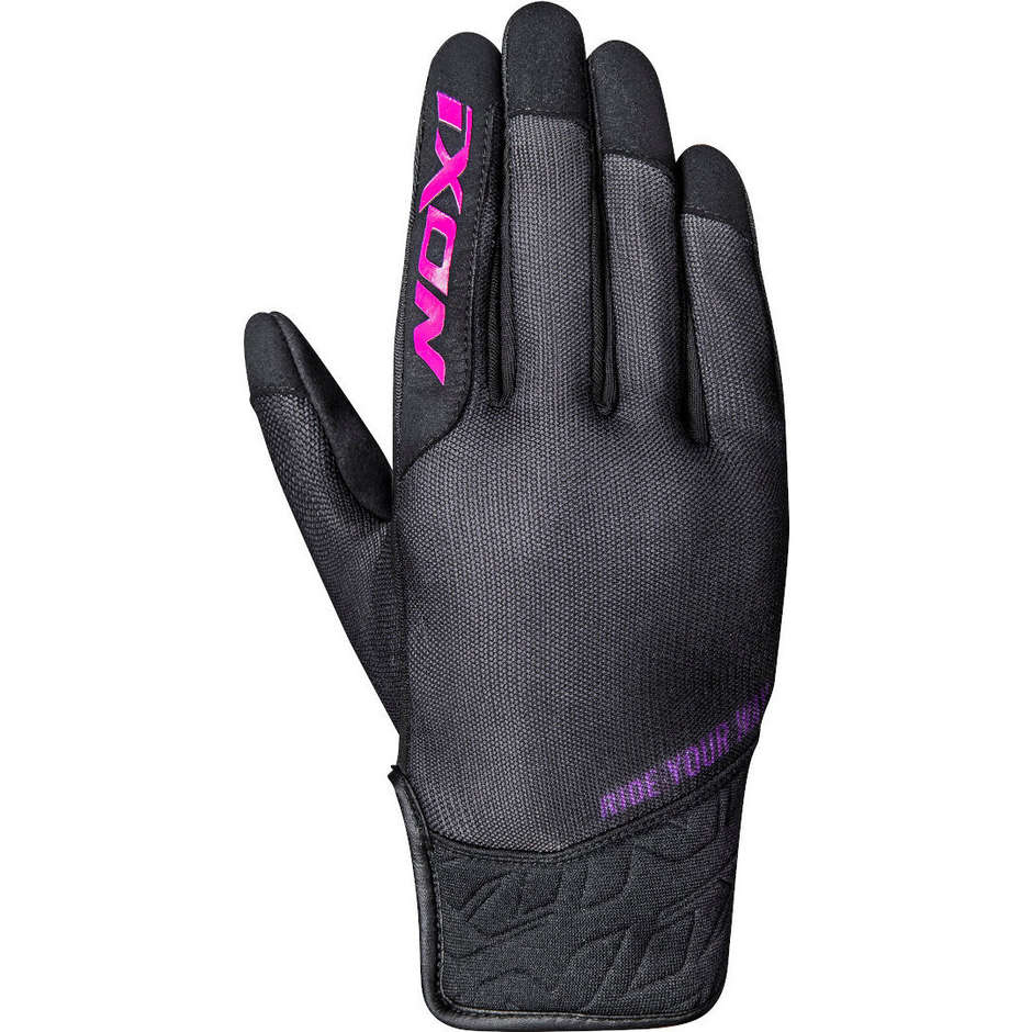 Motorcycle Gloves for Women In Summer Fabric Ixon RS SLICKER Lady Black Fuchsia