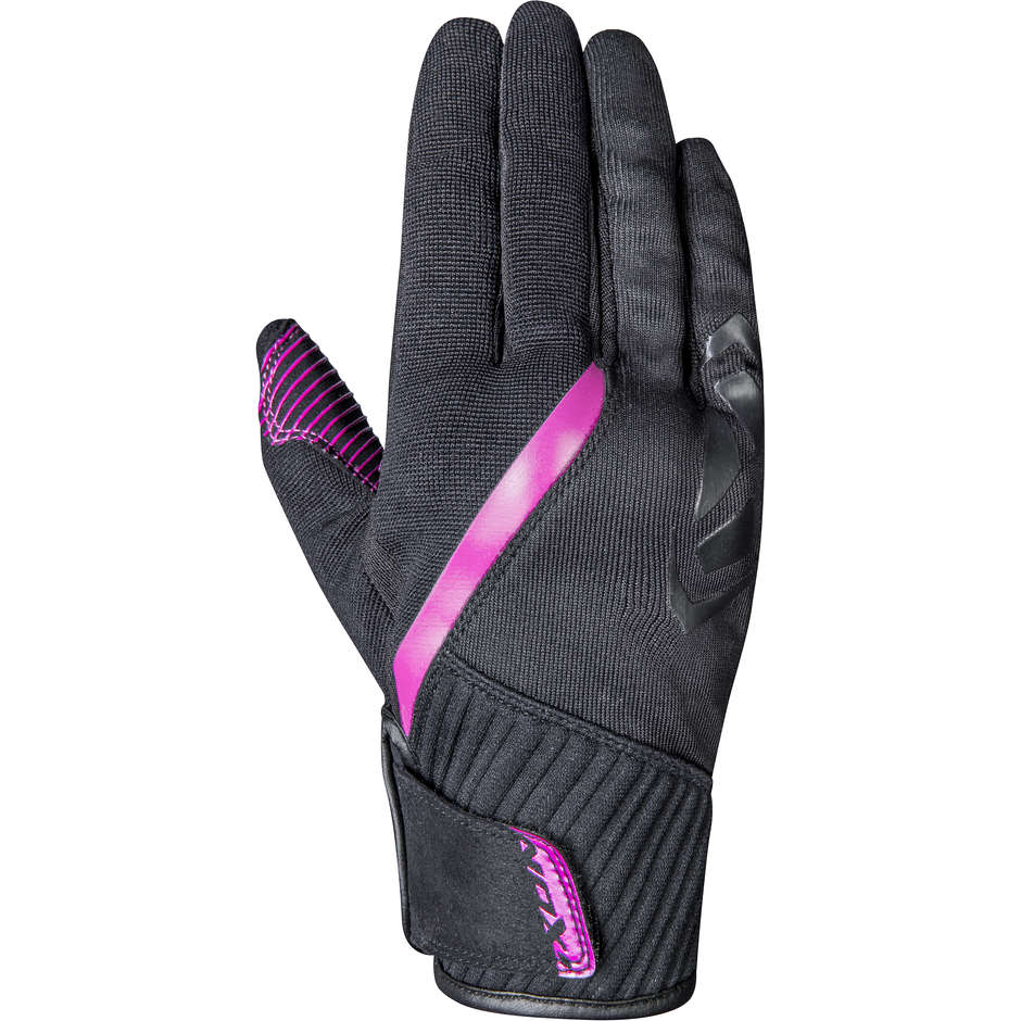 Motorcycle Gloves for Women In Summer Fabric Ixon RS WHEELIE Lady Black Fuchsia