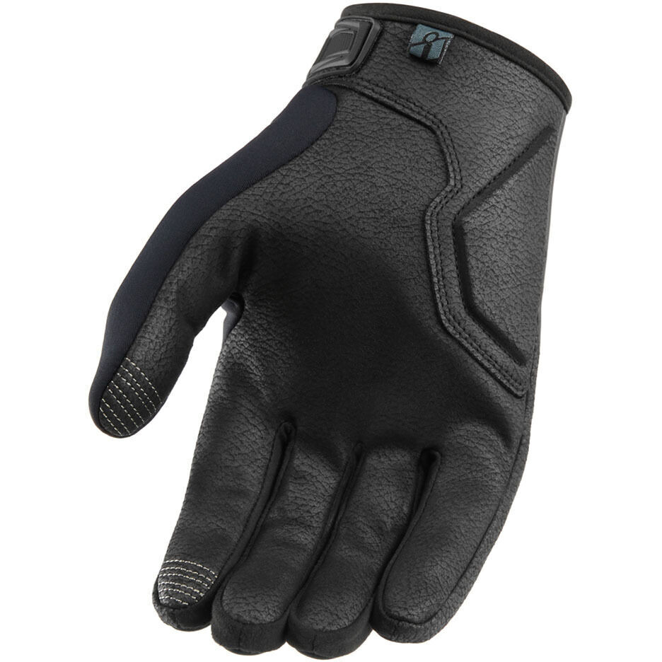 Motorcycle Gloves Icon HOOLIGAN INSULATED CE Black