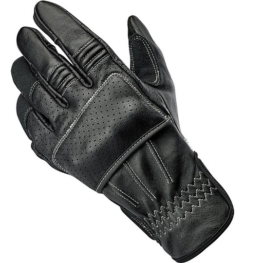Motorcycle Gloves In 100% Biltwell Leather Model Borrego Black Cement