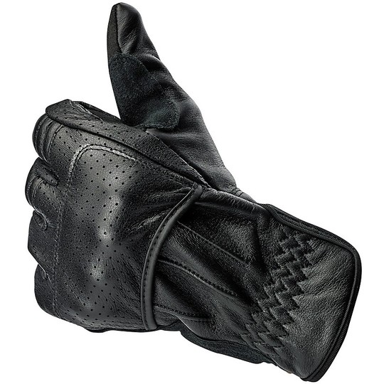 Motorcycle Gloves In 100% Biltwell Leather Model Borrego Black
