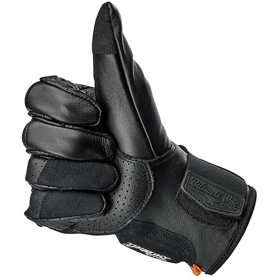 Motorcycle Gloves In 100% Biltwell Leather Model Borrego Black
