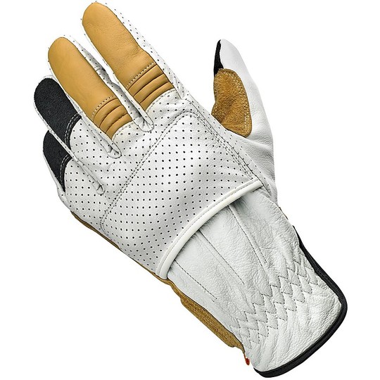 Motorcycle Gloves In 100% Biltwell Leather Model Borrego Gray Cement