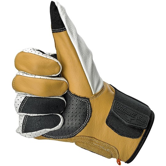 Motorcycle Gloves In 100% Biltwell Leather Model Borrego Gray Cement