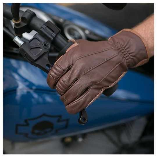 Motorcycle Gloves In 100% Biltwell Leather Work Model Suede Brown Chocolate