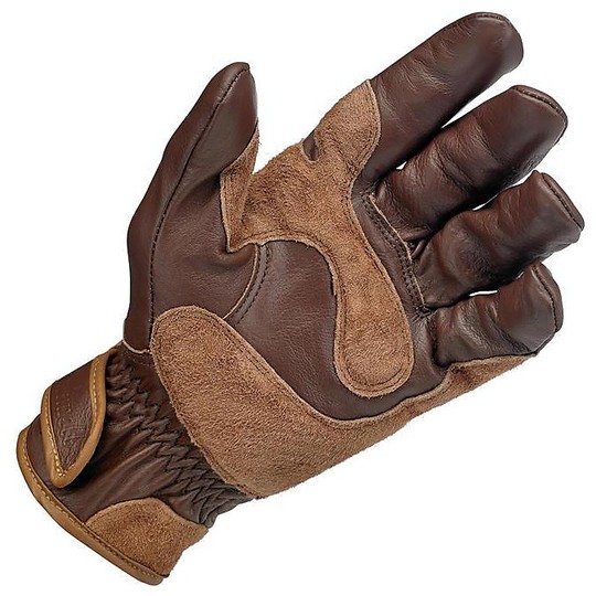 Motorcycle Gloves In 100% Biltwell Leather Work Model Suede Brown Chocolate