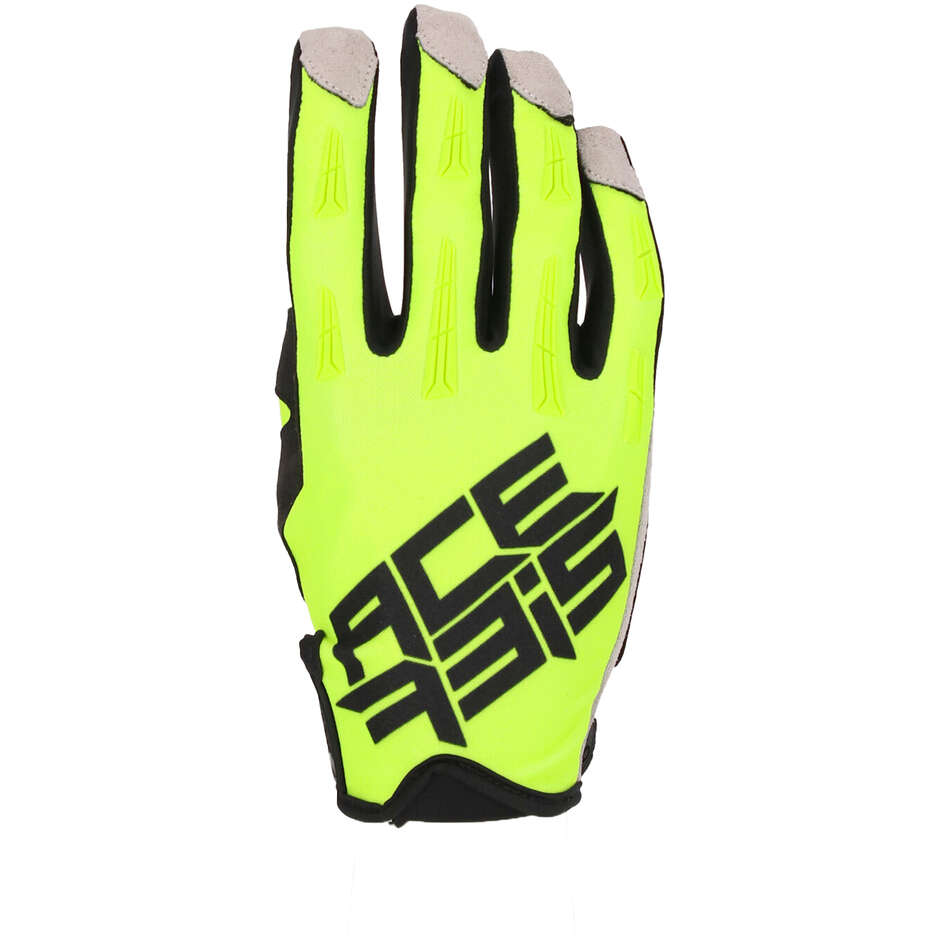 Motorcycle GLOVES in ACERBIS MX XH Green Fluo Black Fabric