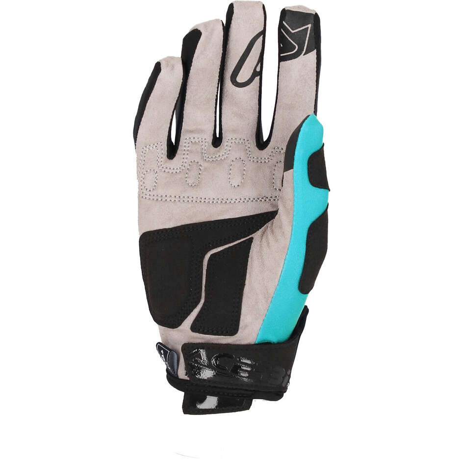 Motorcycle GLOVES in ACERBIS MX XH Petrol Green fabric