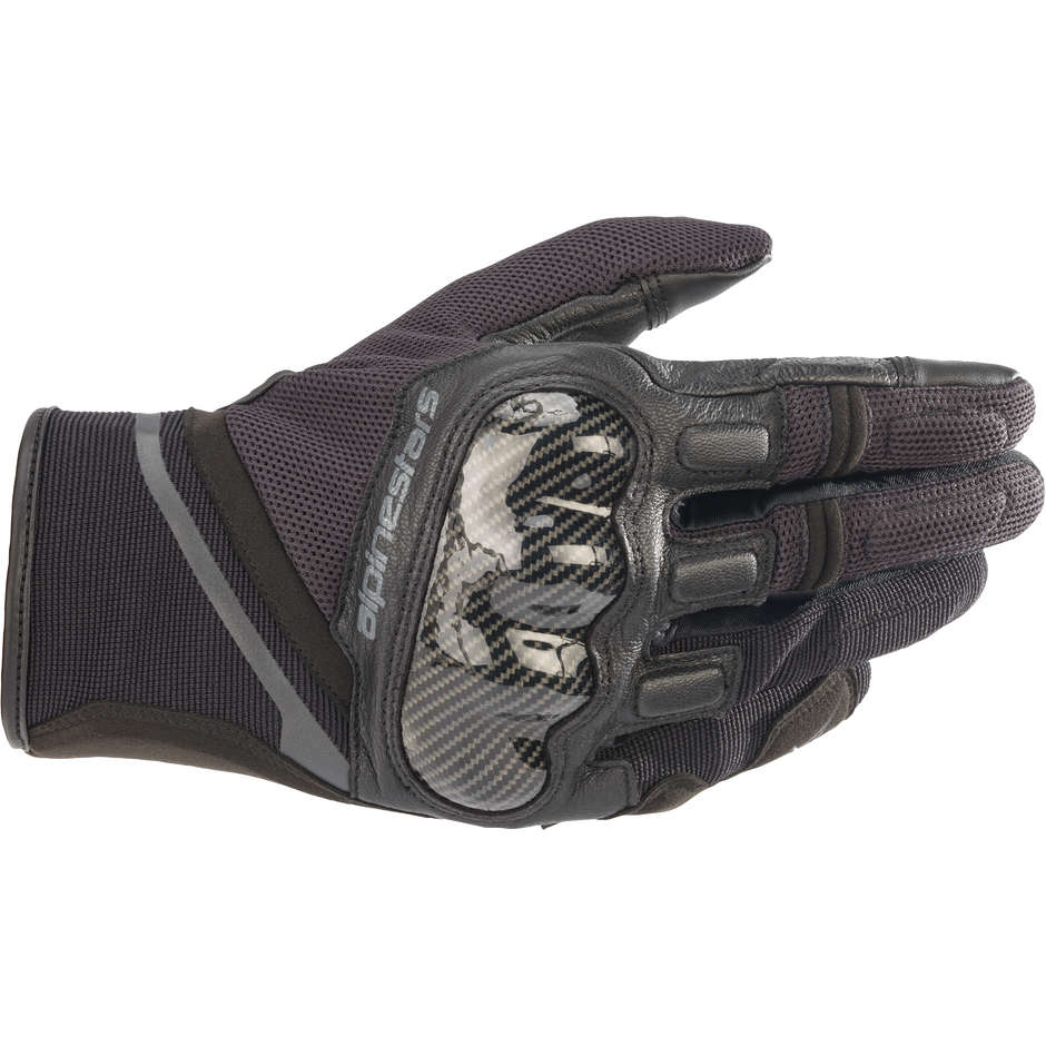 Motorcycle Gloves In Alpinestars CHROME Black Gray Fabric