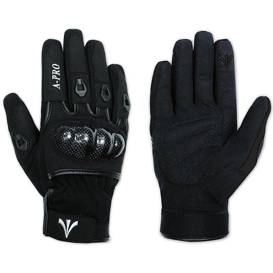 Motorcycle Gloves In American-Pro PRESTIGE Black Fabric