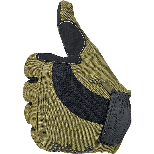 Motorcycle Gloves In Biltwell Fabric Short Cuff Model Olive Green
