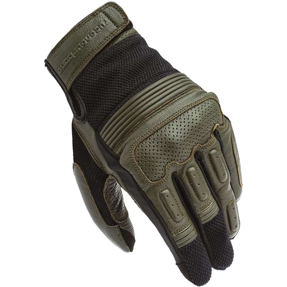 Motorcycle Gloves in CE Leather Tucano Urbano 9987HM ANDREW Green Airborne