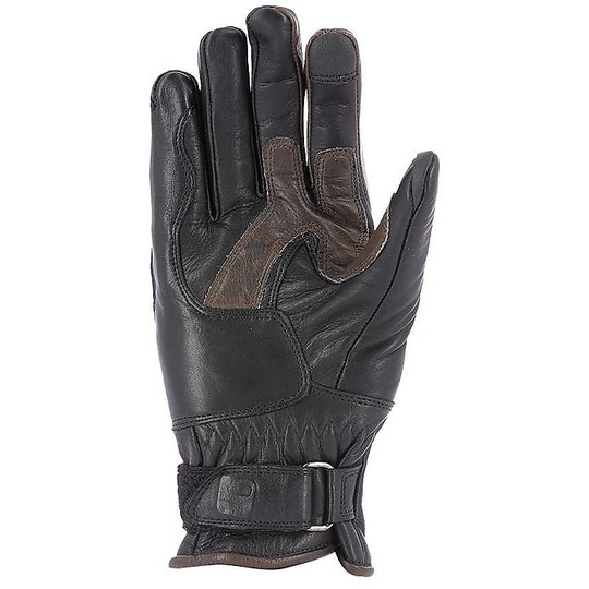 Motorcycle Gloves in Custom Leather Overlap ALCARRAS 19 Lady Black Brown