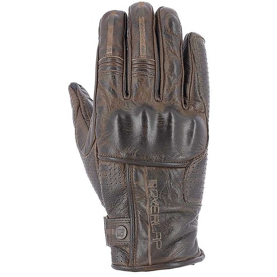 Motorcycle Gloves in Custom Leather Overlap ZOLDER 19 Brown