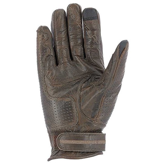 Motorcycle Gloves in Custom Leather Overlap ZOLDER 19 Brown
