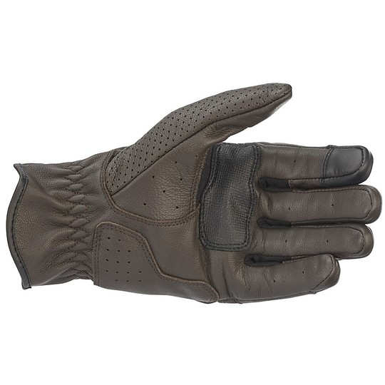 Motorcycle Gloves In Custom Leather Perforated Oscar By Alpinestars RAYBURN v2 Tobacco Brown
