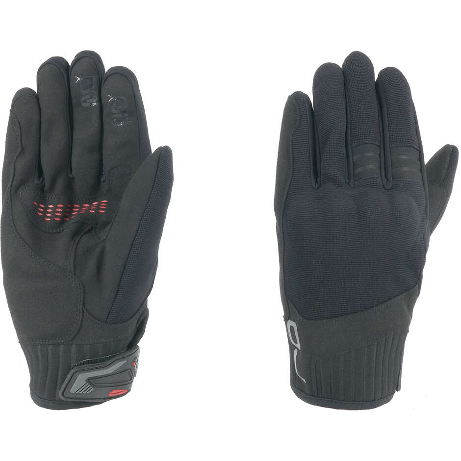 Motorcycle Gloves In Fabric Oj Atmosfere LEVER Black Onmologati CE