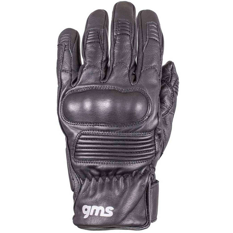 Motorcycle Gloves in Gms FUEL WP Black Leather