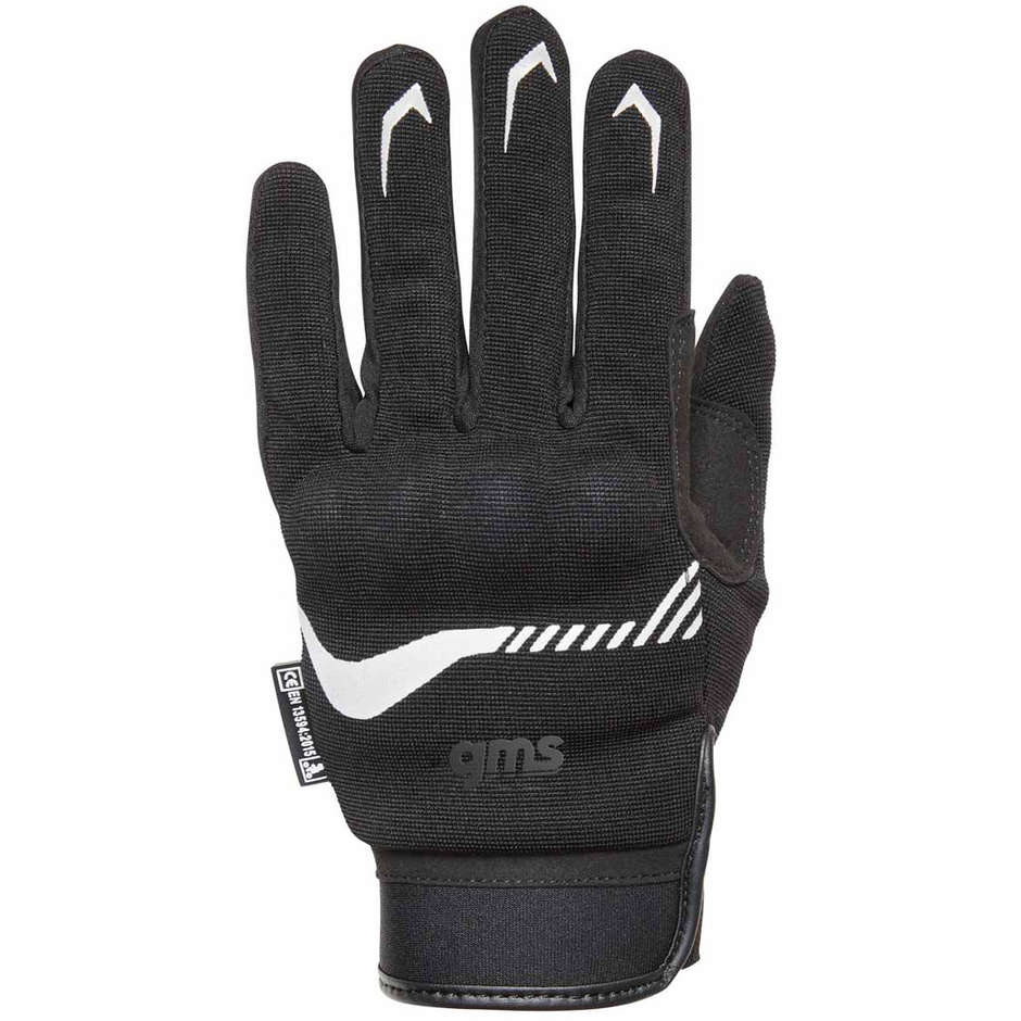 Motorcycle Gloves in Gms JET CITY Black White fabric
