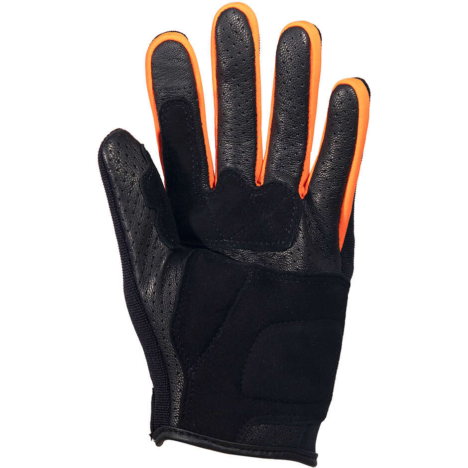 Motorcycle Gloves in GMS RIO Black Orange Fabric