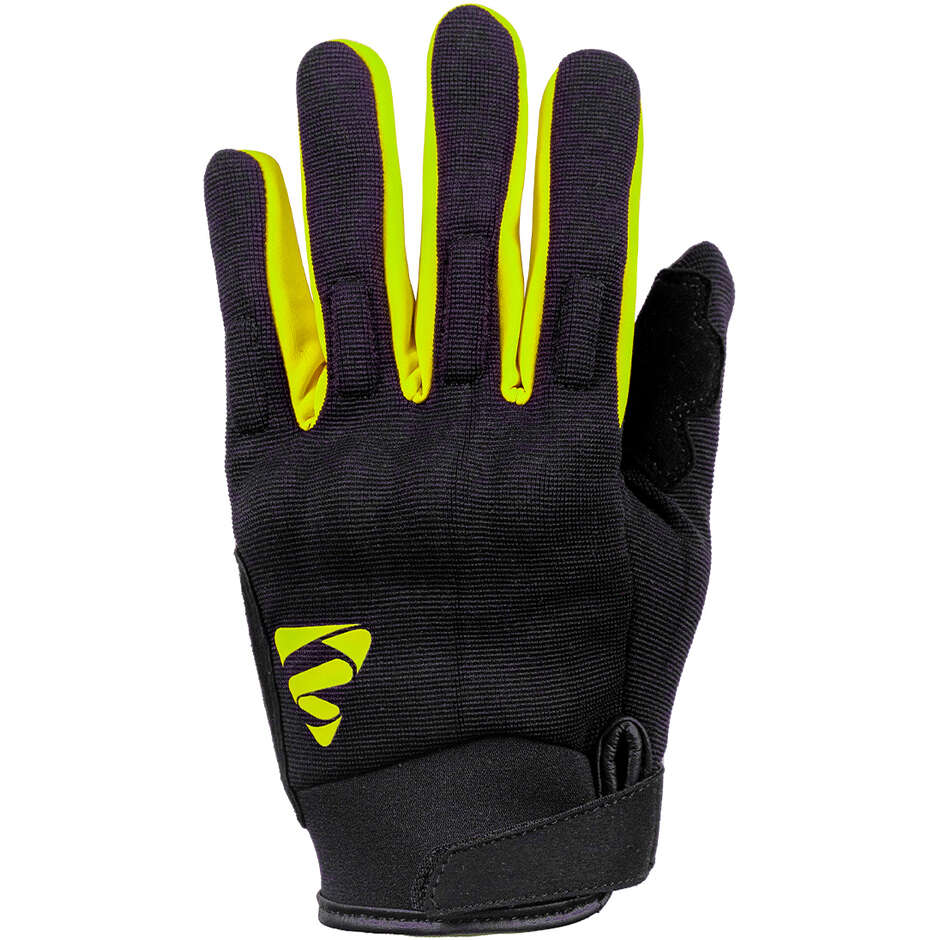 Motorcycle Gloves in GMS RIO Black Yellow Fabric