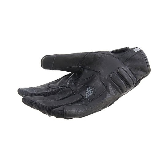 Motorcycle Gloves in leather and textile OJ FULL Black