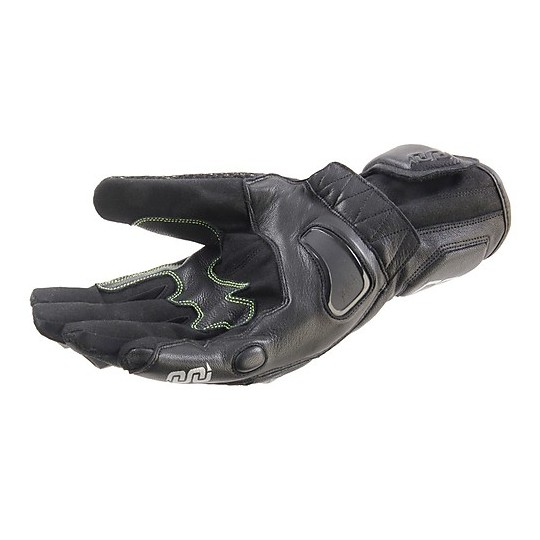 Motorcycle Gloves in leather and textile OJ RISER Black