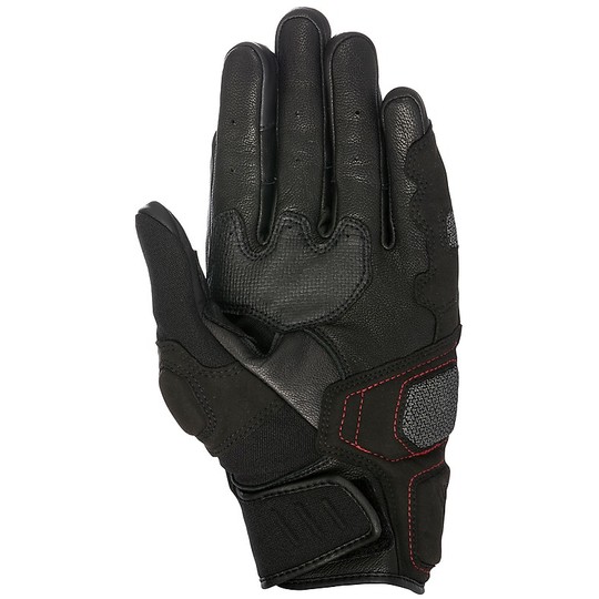 Motorcycle Gloves in leather and textile Perforated Alpinestars HIGHLAND Black