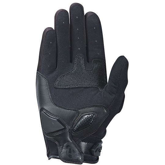 Motorcycle Gloves in leather and textile Summer Ixon RS DRIFT Black