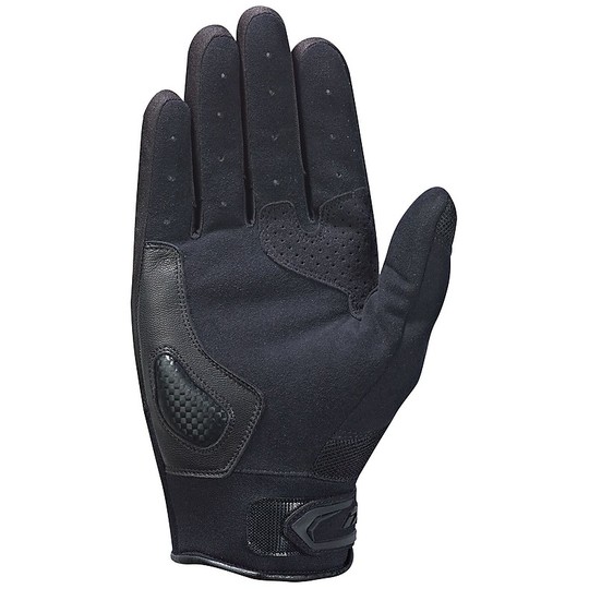 Motorcycle Gloves in leather and textile Summer Ixon RS LOOP Black