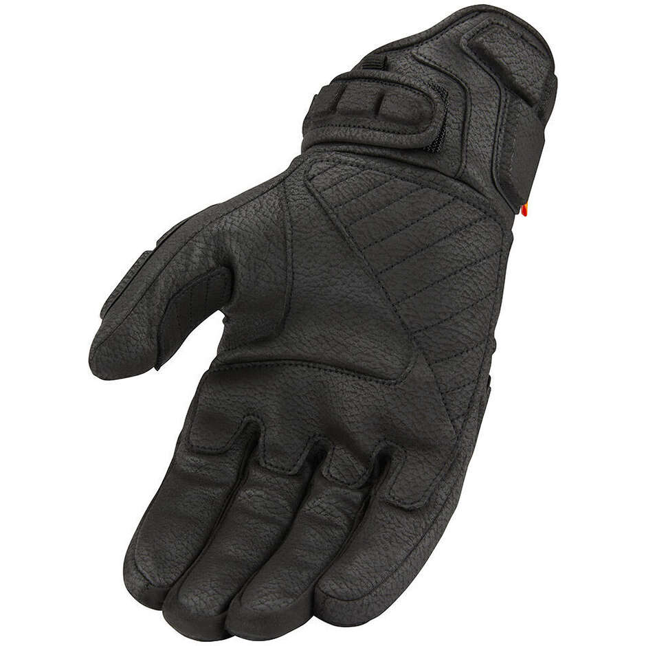 Motorcycle Gloves in Leather Icon MOTORHEAD3 CE Black