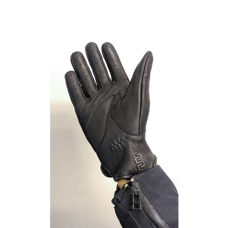 Motorcycle Gloves In Leather Oj Atmospheres ROUGH Black