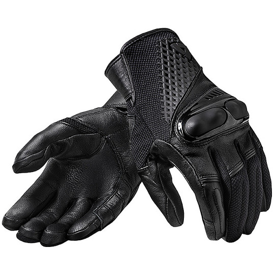 Motorcycle Gloves In Leather Touring Rev'it ECHO Black