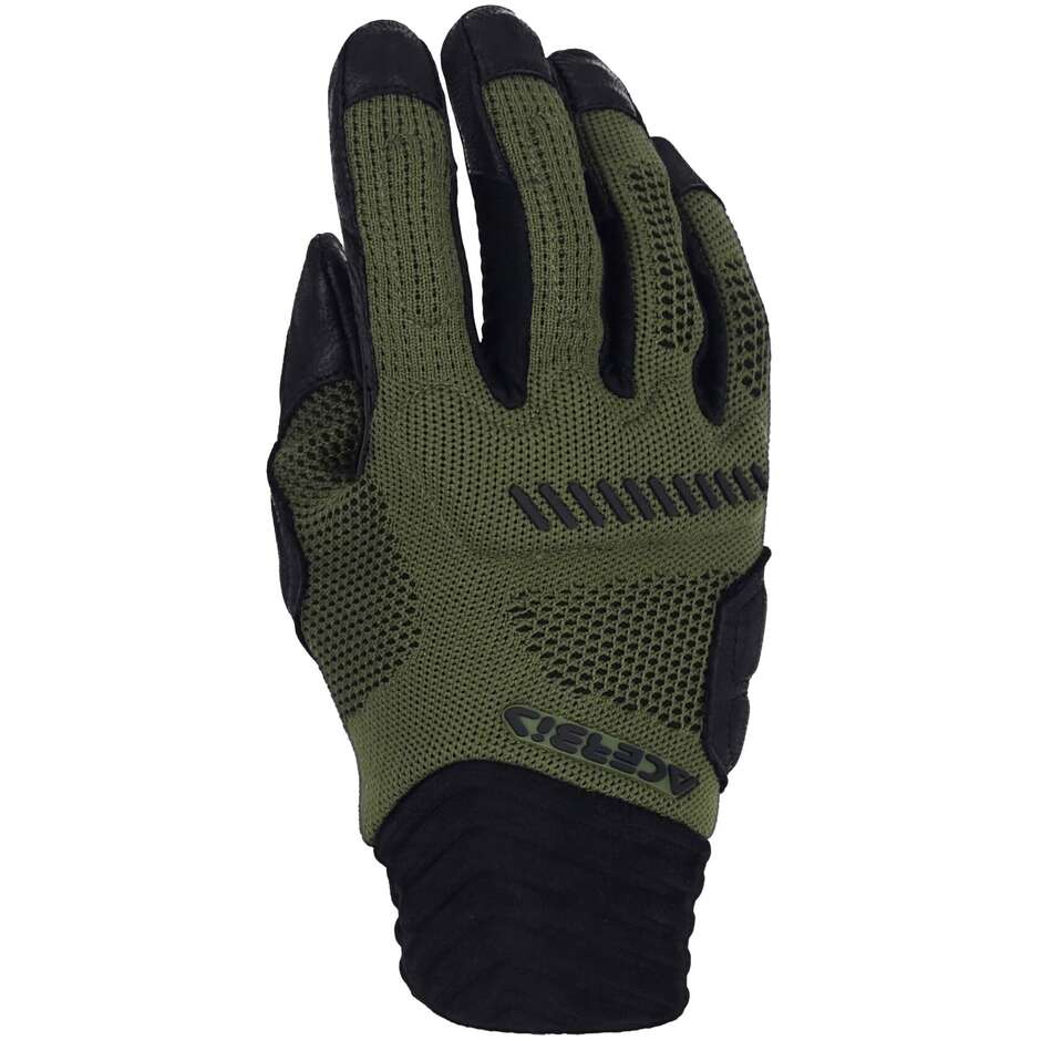 Motorcycle Gloves in Military Green ACERBIS CE MAYA Fabric