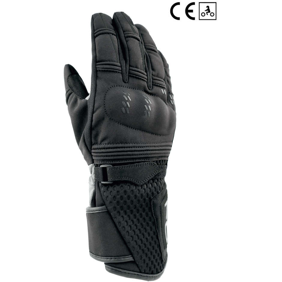 Motorcycle Gloves in OJ HIDEAWAY Black Fabric