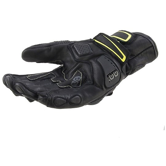 Motorcycle Gloves in OJ Skin SHIFT Black Fluorescent Yellow