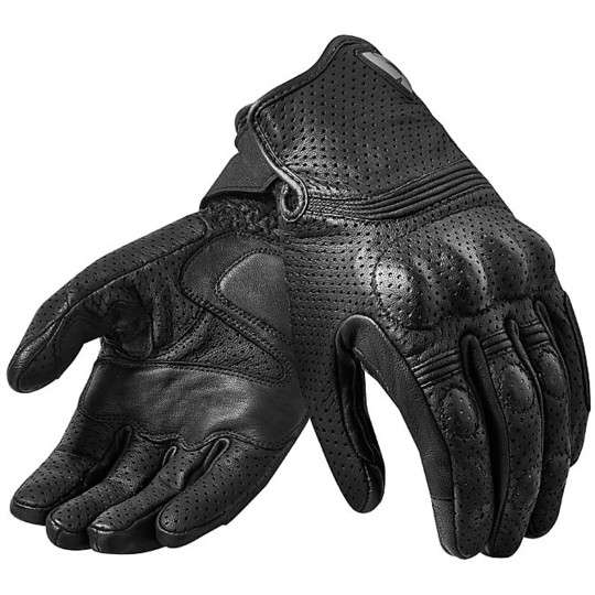 Motorcycle Gloves in Rev'it leather AVION Black