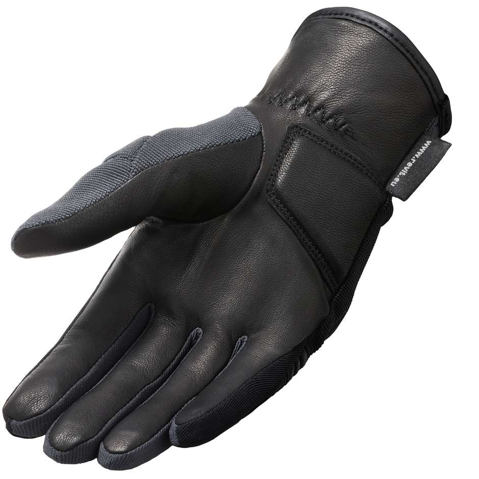 Motorcycle Gloves in Rev'it MOSCA H2O Black Anthracite Fabric