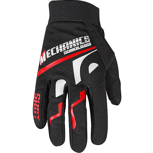 Motorcycle Gloves in Shot MECHANIC Black Fabric