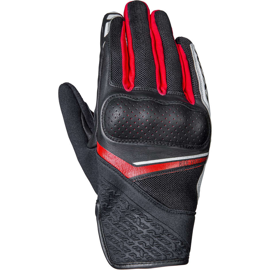 Motorcycle Gloves In Summer Fabric Ixon RS LAUNCH Black Red